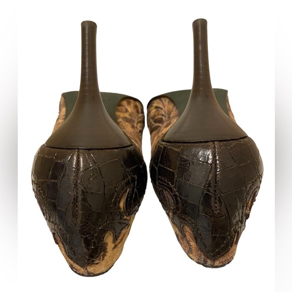 Donald J Pliner, Couture Vintage Leather Leopard Print, Brown, 3”Heels. Sz 7.5M - Picture 6 of 7